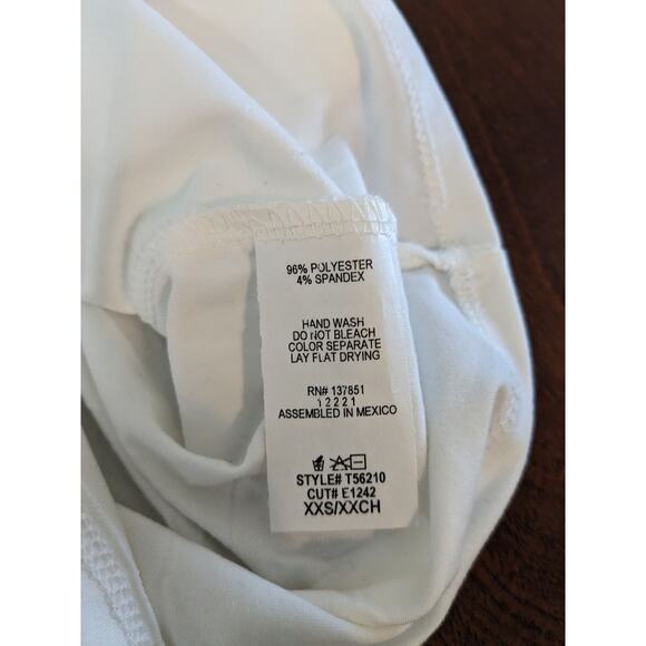 Gaze Dtla Halter Top XXS White Knot Front Elastic Open Back Layering T56210 Club - Picture 5 of 11